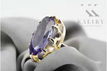 Ring Vintage Schmuck Alexandrit 14 Karat Gelbgold vrc253y